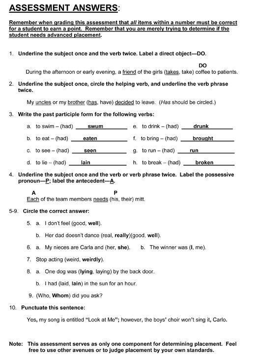 Grade7 Grammar Test Worksheet Hot Sex Picture